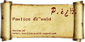 Pavlics Évald névjegykártya